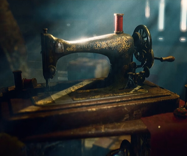 ArtStation - 1892 Antique Vintage Sewing Machine — Optimized Game-Ready