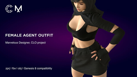 Female Agent Outfit | Marvelous Designer | CLO3D project