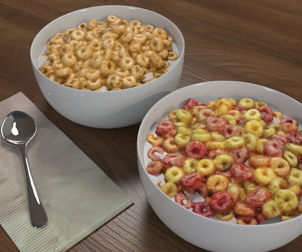 ArtStation Cereals Colored Bowl Game Assets