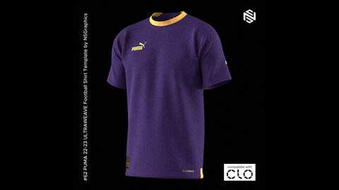 PUMA 22-23 ULTRAWEAVE Football Shirt for CLO3D & Marvelous Designer