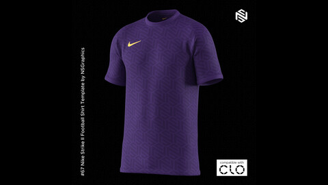 Nike Strike II Football Shirt for CLO3D & Marvelous Designer