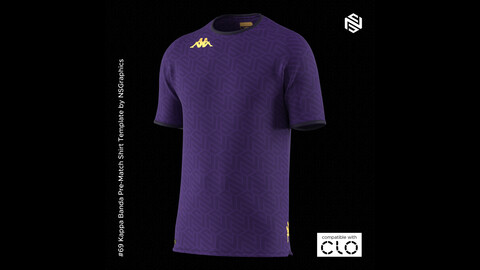 Kappa Banda Pre-Match Shirt for CLO3D & Marvelous Designer