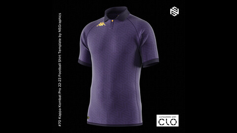 Kappa Kombat Pro 22-23 Football Shirt for CLO3D & Marvelous Designer
