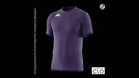 Kappa Kombat Pro 22-23 Football Shirt for CLO3D & Marvelous Designer