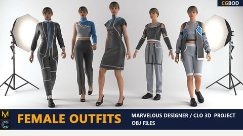 female outfits / Clo3d / Marvelous Designer / Vol2