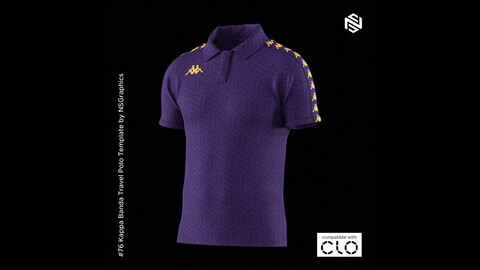 Kappa Banda Travel Polo for CLO3D & Marvelous Designer