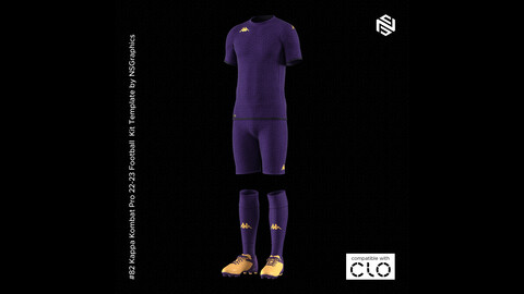 Kappa Kombat Pro 22-23 Football Kit for CLO3D & Marvelous Designer