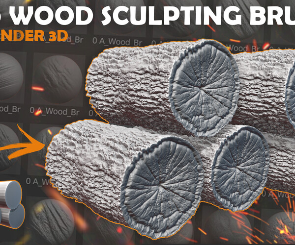 ArtStation - Blender Wood Sculpting Brushes | Brushes