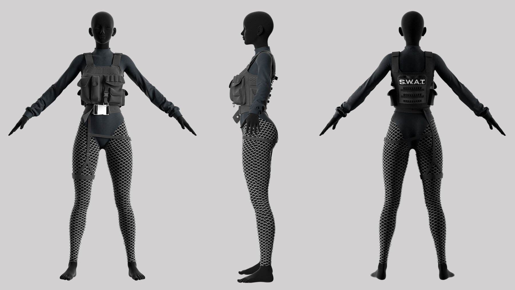 Female Streetwear Outfit 6 Marvelous Designer 3D model