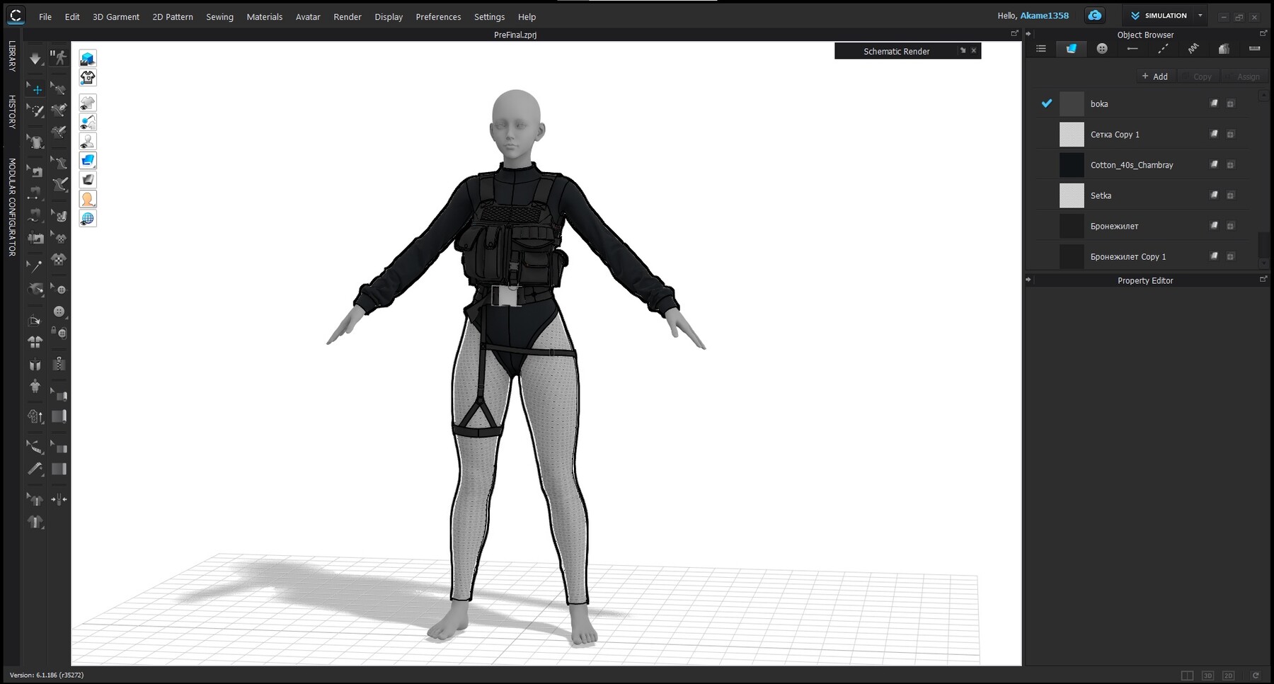 Female Streetwear Outfit 6 Marvelous Designer 3D model