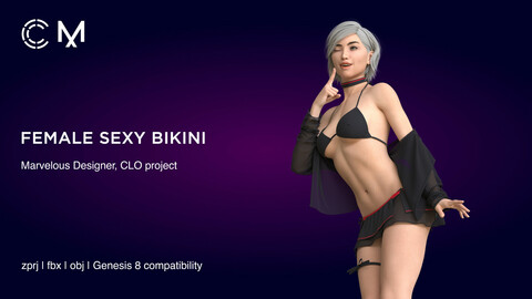 Female Sexy Bikini | Marvelous Designer | CLO3D project