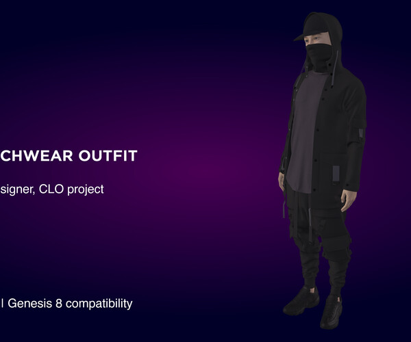 ArtStation - Men's Techwear Outfit | Marvelous Designer | CLO3D project ...