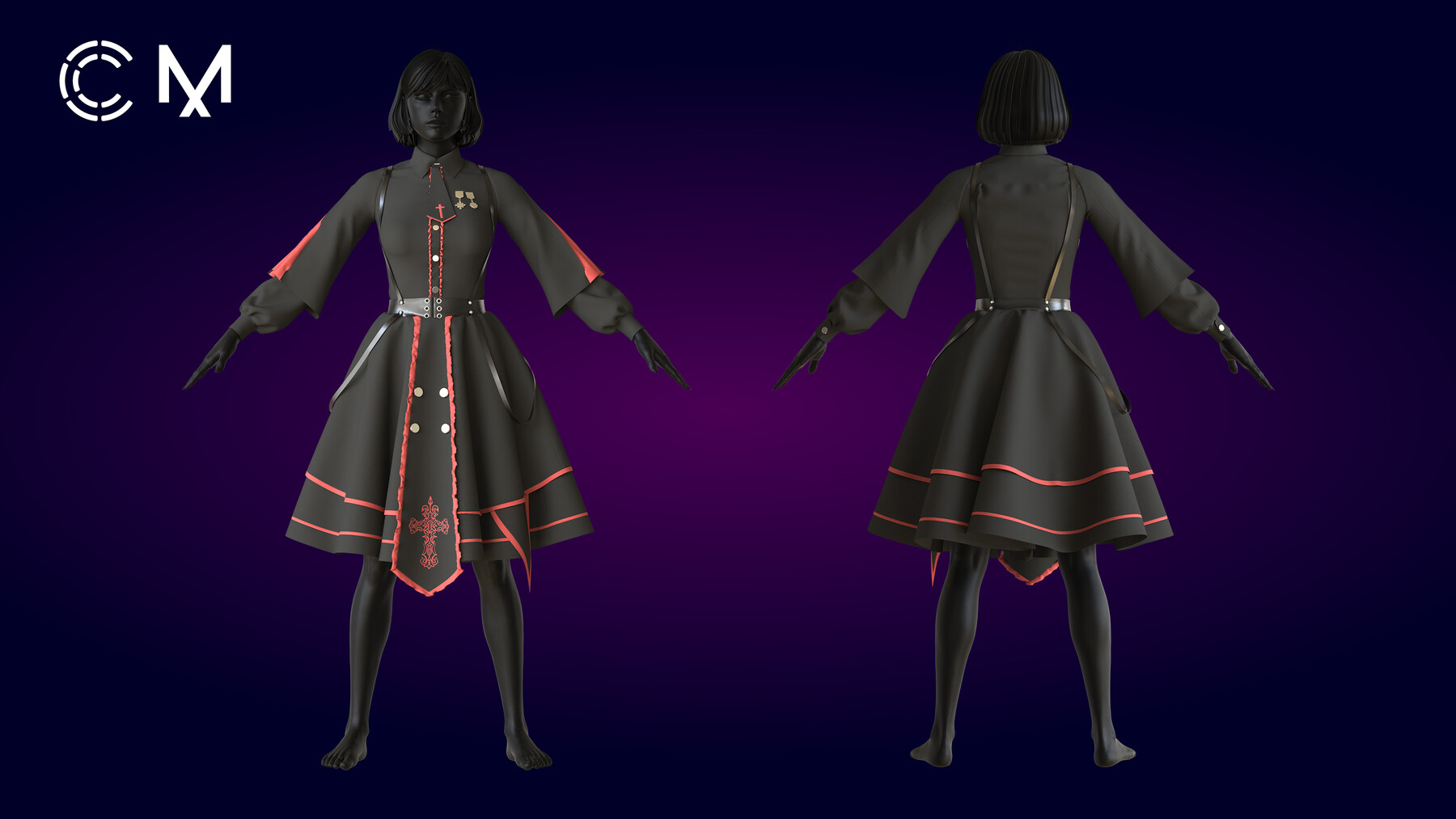 ArtStation - Military Loly Dress | Marvelous Designer | CLO3D project ...