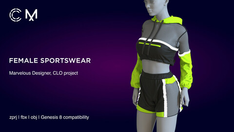 Female Sportswear | Marvelous Designer | CLO3D project