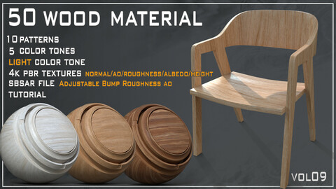 50  Wood Base Material (Light Color Tone) - VOL 09
