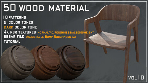 50 Wood Base Material (Dark Color Tone) - VOL 10