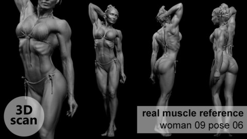 3D scan real muscleanatomy Woman09 pose 06