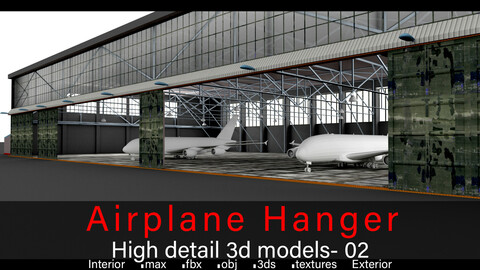 Airplane Hanger+ Airlplanes- Vol 02- High detail 3d models