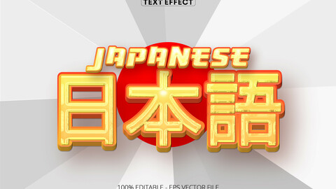 Japanese text effect, editable cartoon text style