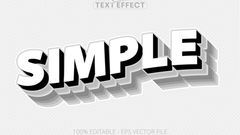 Simple text effect, editable minimalistic text style