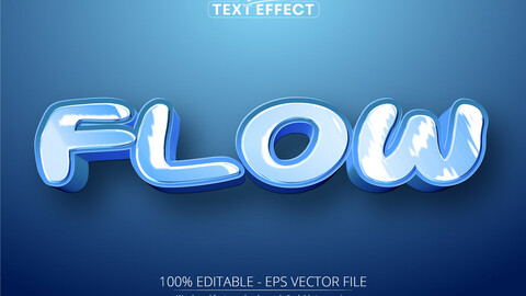 Cartoon text effect, editable flow text style