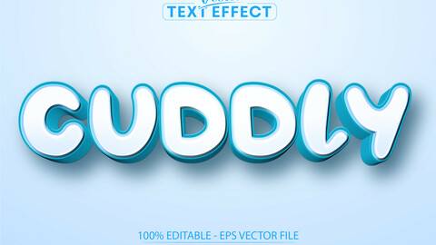 Cartoon text effect, editable cuddly text style