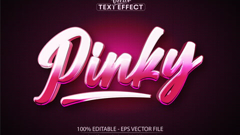 Cartoon text effect, editable pinky text style