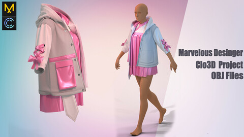 Women's outfit №112 "Marvelous Designer" /Zprj/ OBJ+FBX