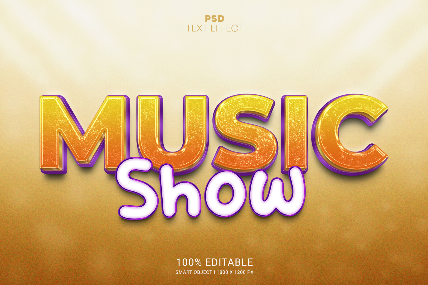 ArtStation Music show PSD fully editable text effect. Layer style PSD