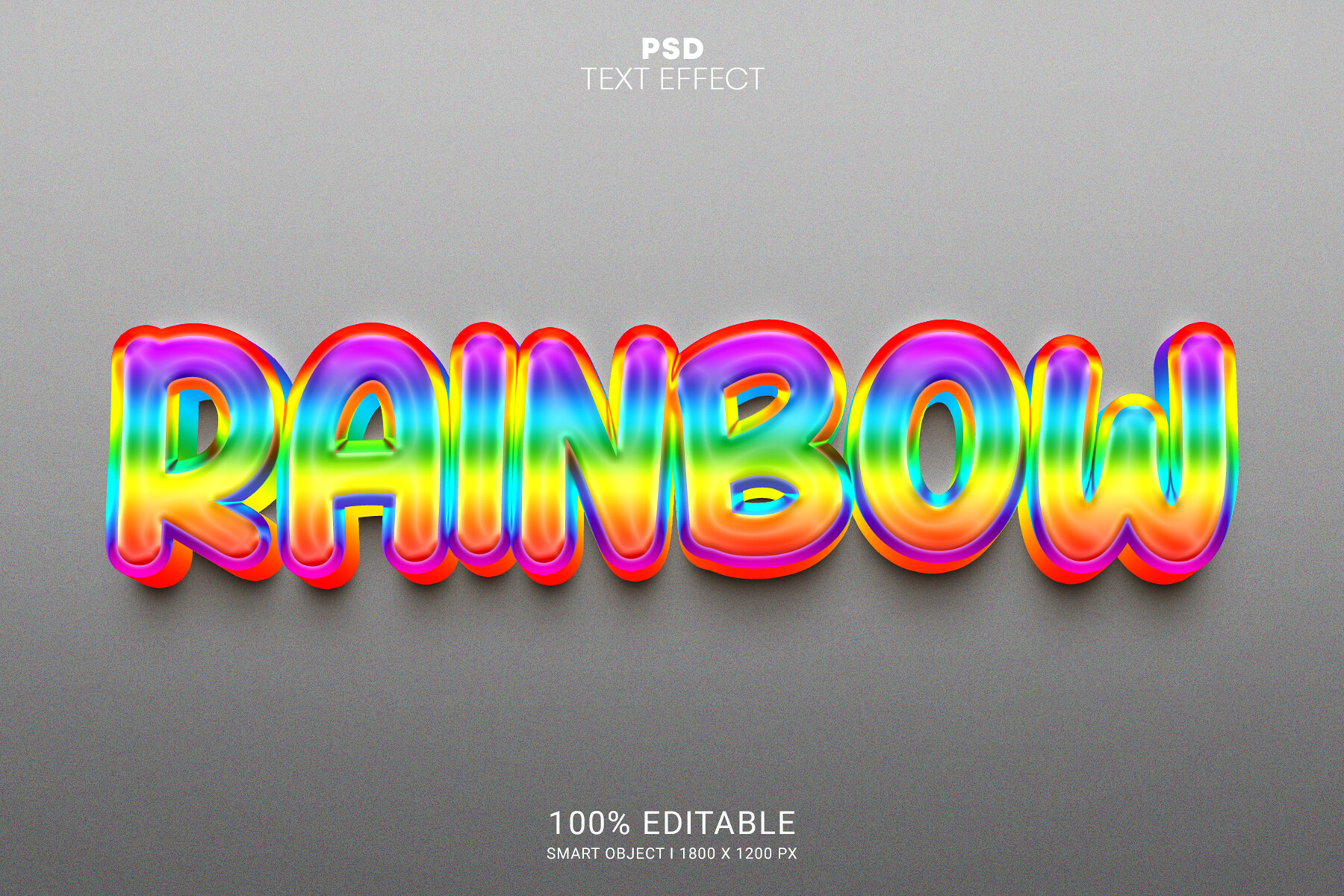 ArtStation - Rainbow PSD fully editable text effect. Layer style PSD ...