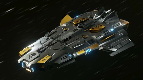 Nemesis Spaceship Low-poly 3D model