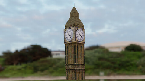 BIG BEN LONDON GAME READY 3D MODEL