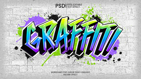 ArtStation - Graffiti PSD fully editable text effect. Layer style PSD ...