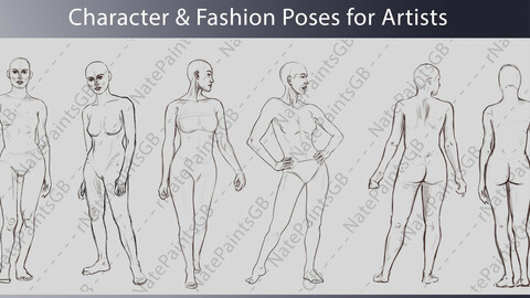 Male and Female Character Concept & Fashion Figure Templates