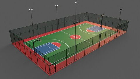 PBR Modular Outdoor Basketball Court A