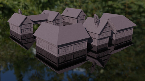 SMALL HOUSES GAME READY 3D MODEL