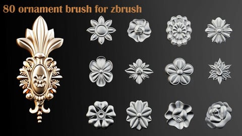 80 ornament brush for zbrush