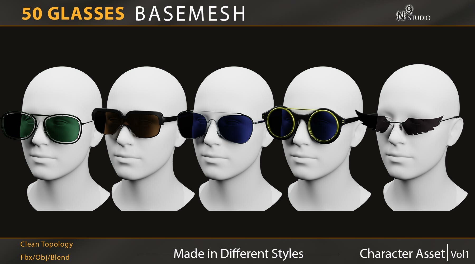 ArtStation - 50 Glasses Base mesh (Vol 1) | Game Assets