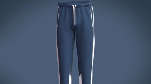 Men's Jogger-Blue and White