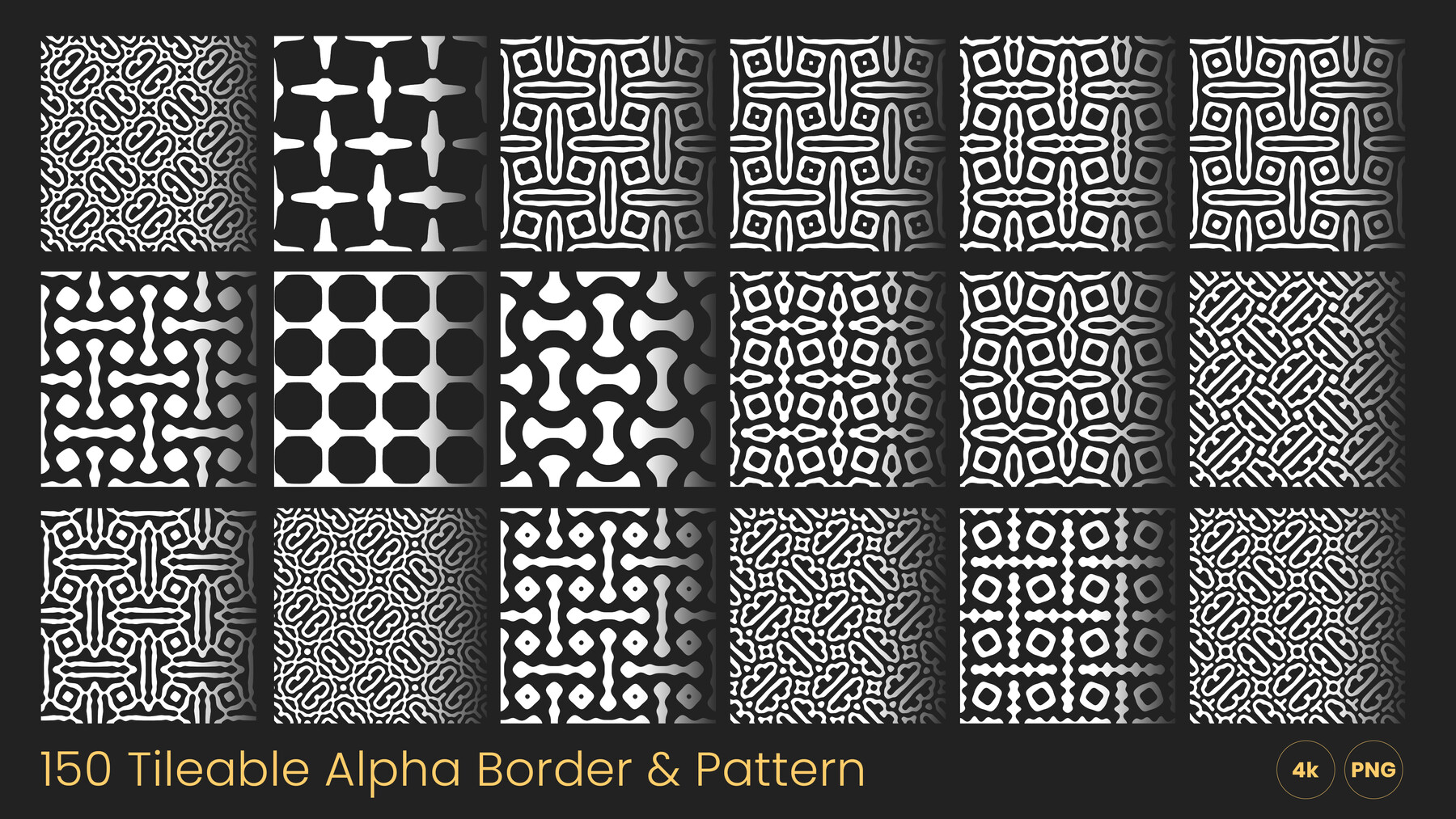 ArtStation - 150 Tileable Alpha Border And Pattern | Brushes