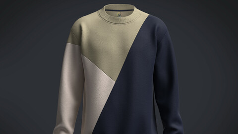 Sweatshirt Color Blocked