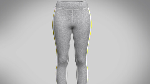 Ladies GYM Leggings-Grey Melange