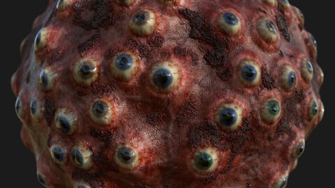 Eyes and Flesh Organic Horror PBR Procedural Material 001