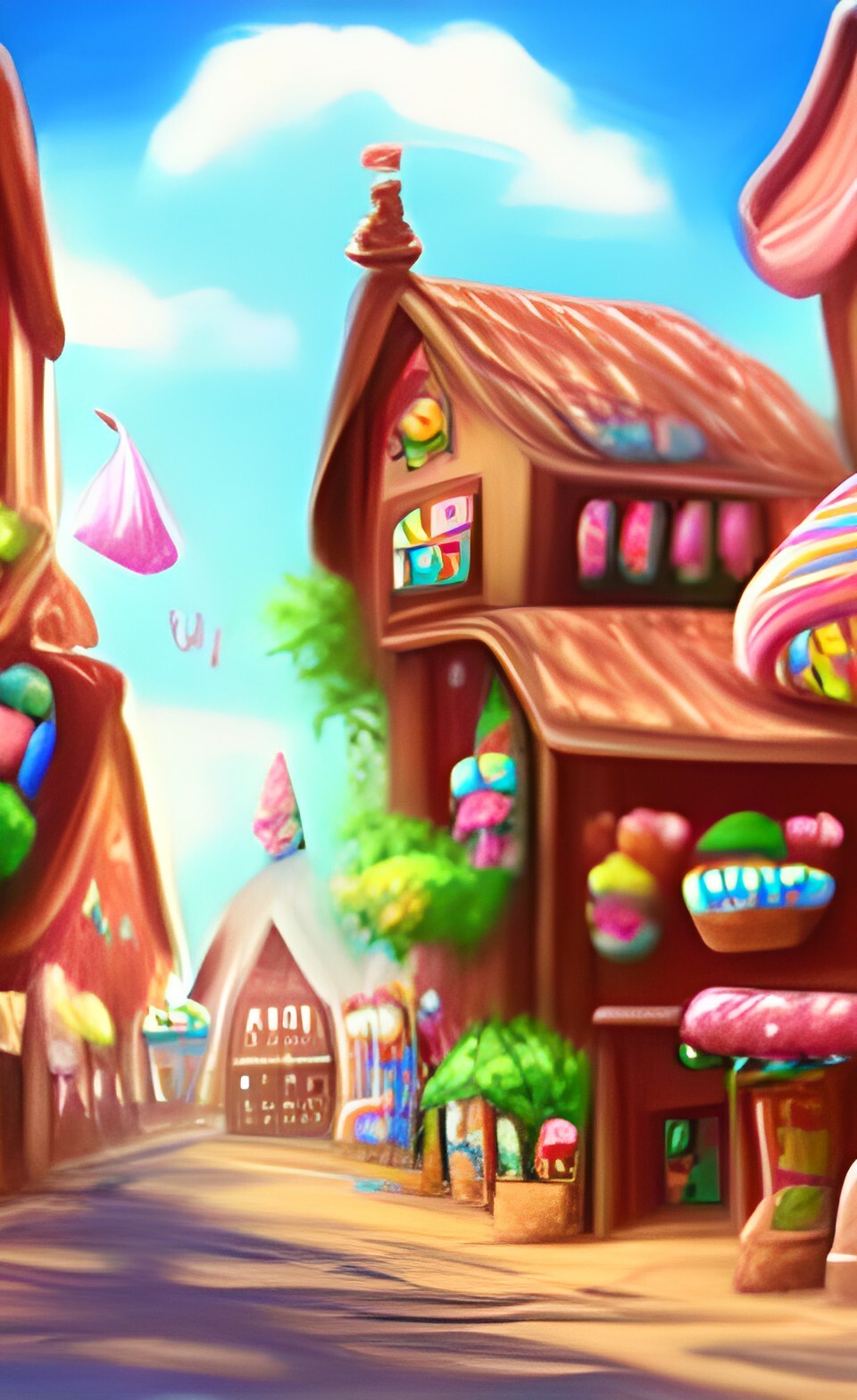 ArtStation Candy dreamscape town illustration Artworks