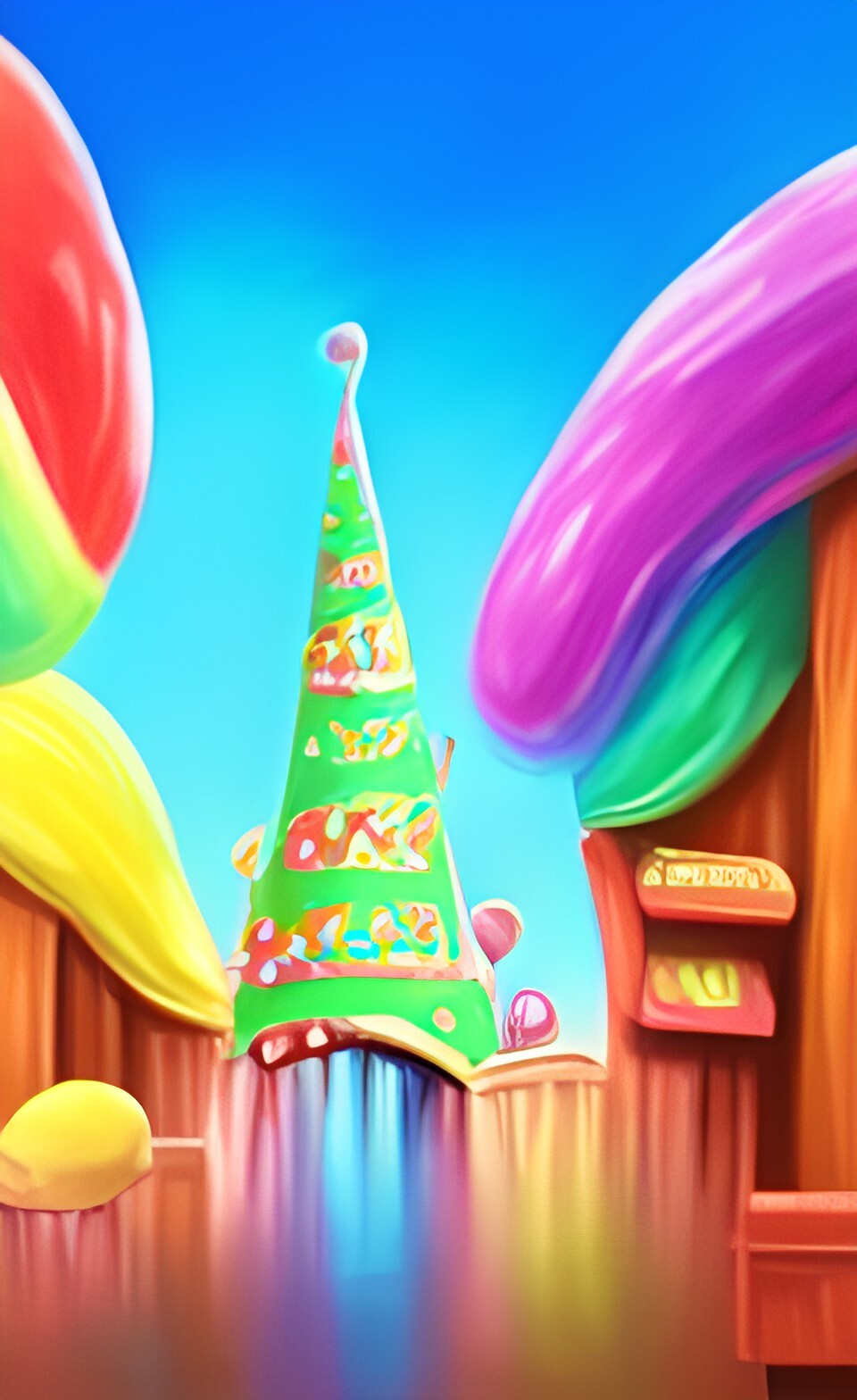 ArtStation - Candy dreamscape city painting digital illustration | Artworks