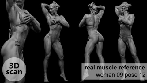 3D scan real muscleanatomy Woman09 pose 12