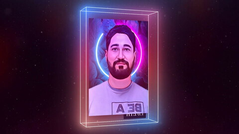 Glowing frame NFT card After effects template