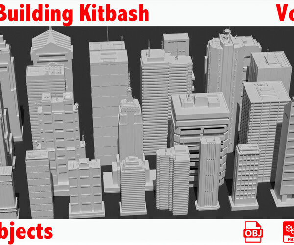 ArtStation - City Building Kitbash Pack Vol.02 | Game Assets