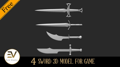 4 Swords 3D Model