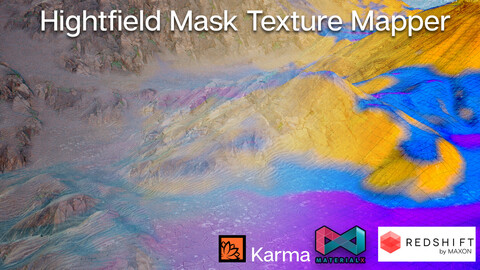 Houdini Heightfield Mask Texture Mapper (Karma CPU & Redshift)